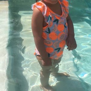 2T swimsuit from Cat&Jack with ruffles and bow